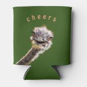 Funny Can Cooler mit Happy Ostrich - Custom Text Dosenkühler (Vorderseite)