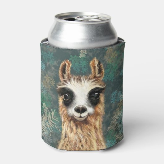 Funny Can Cooler neugierig gespielter Llama Dosenkühler (Kanne Vorderseite)