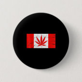 Funny Canada &amp; Weed Leaf! Canadian New Flag Jo Button (Vorderseite)