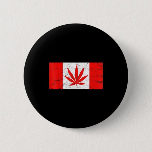 Funny Canada & Weed Leaf! Canadian New Flag Jo Button (Vorderseite)