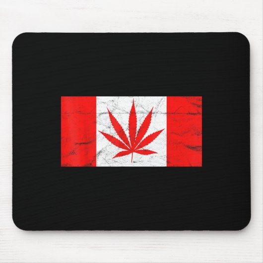 Funny Canada &amp; Weed Leaf! Canadian New Flag Jo Mousepad (Vorne)
