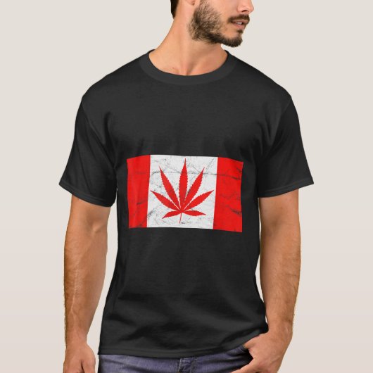 Funny Canada &amp; Weed Leaf! Canadian New Flag Jo T-Shirt (Vorderseite)