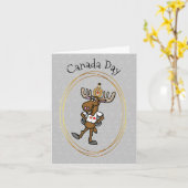Funny Canada Day Moose Card Karte (Gelbe Blume)