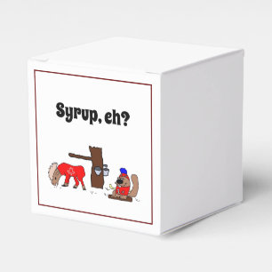 Funny Canada Elch und Biber mit Ahornsirup Geschenkschachtel