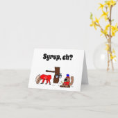 Funny Canada Elch und Biber mit Ahornsirup Karte (Gelbe Blume)