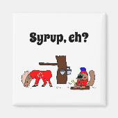 Funny Canada Elch und Biber mit Ahornsirup Magnet (Vorne)