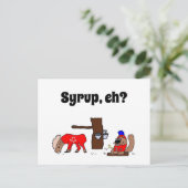 Funny Canada Elch und Biber mit Ahornsirup Postkarte (Stehend Vorderseite)