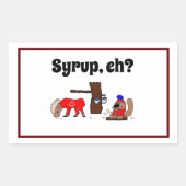 Funny Canada Elch und Biber mit Ahornsirup Rechteckiger Aufkleber (Vorderseite)