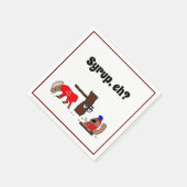 Funny Canada Elch und Biber mit Ahornsirup Serviette (Ecke)