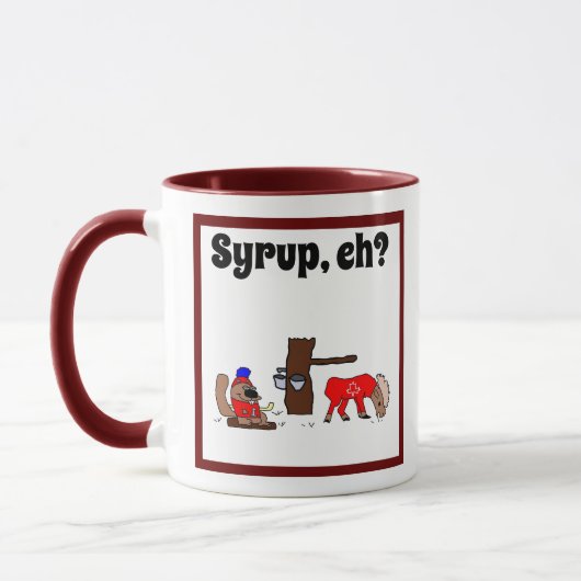 Funny Canada Elch und Biber mit Ahornsirup Tasse (Links)