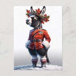 Funny Canada Themed Donkey Postkarte