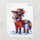 Funny Canada Themed Donkey Postkarte (Vorne/Hinten)