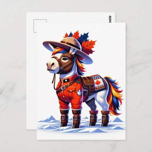 Funny Canada Themed Donkey Postkarte (Vorne/Hinten)