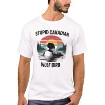 Funny Canadian Loon Art with Vintage Sunset Style