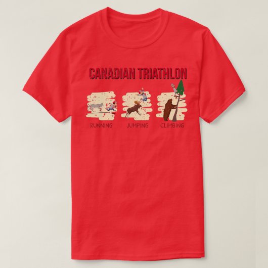 Funny Canadian Triathlon Triathlete T-Shirt (Design vorne)