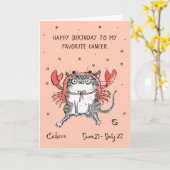 Funny Cancer card Zodiac Cat Star Sternzeichen Hor Karte (Gelbe Blume)
