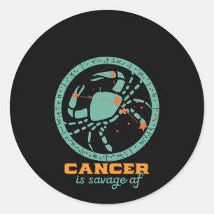 Funny Cancer Zodiac Star Sign Astrologie Geburtsta Runder Aufkleber