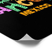 Funny Cancun Mexico Palm Tree Farbige Typografie Poster (Ecke)