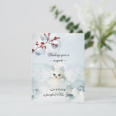 Funny Candle Engel Weihnachtskarte Feiertagskarte (Stehend Vorderseite)