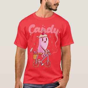 Funny Candy auf einem Fahrrad T-Shirt
