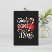 Funny Candy Cane Crew Christmas Sweet Candy Light Einladung (Stehend Vorderseite)