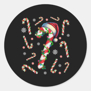 Funny Candy Cane Crew Männer Frauen Kind Weihnacht Runder Aufkleber