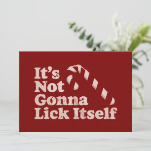 Funny Candy Cane Lick Itself Weihnachten