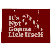 Funny Candy Cane Lick Itself Weihnachten Große Geschenktüte (Vorderseite)