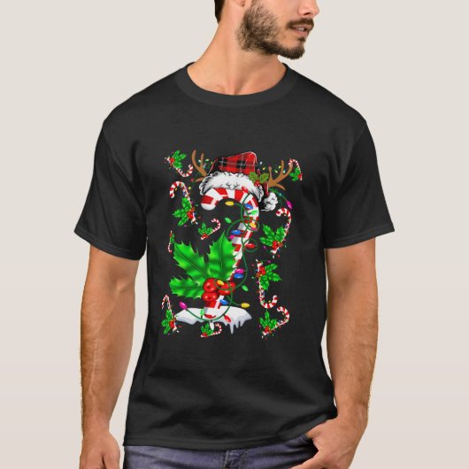 Funny Candy Cane Xmas Kariert Santa Reindeer Chris T-Shirt (Vorderseite)