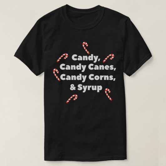 Funny Candy Canes Corns und Sirup Christmas Graphi T-Shirt (Design vorne)