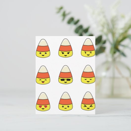 Funny Candy Corn Emoji Postkarte (Stehend Vorderseite)
