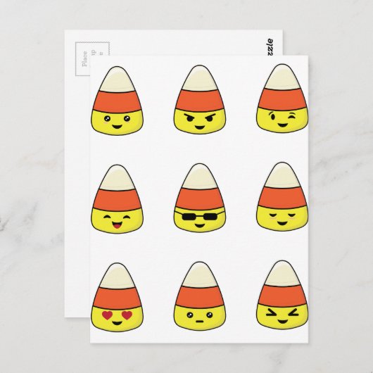 Funny Candy Corn Emoji Postkarte (Vorne/Hinten)