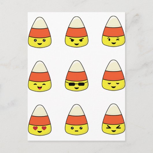 Funny Candy Corn Emoji Postkarte (Vorderseite)