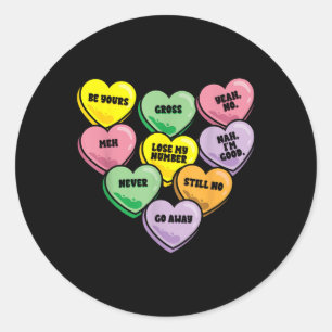 Funny Candy Heart Anti Valentinstag Sarcastic Lo Runder Aufkleber