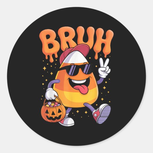 Funny Candy Mais Halloween Kostüm für alle Runder Aufkleber (Vorderseite)