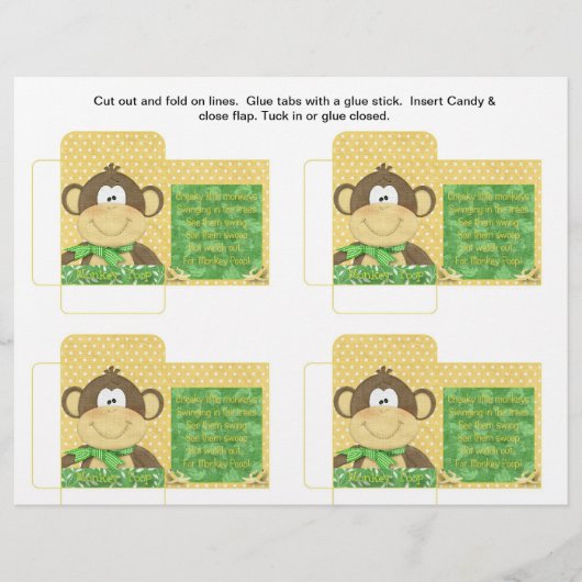 Funny Candy Packet Affe Kackte mit Sprichwort Flyer (Vorne)