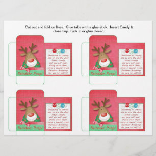 Funny Candy Packet Reindeer Kackte mit Sprichwort Flyer