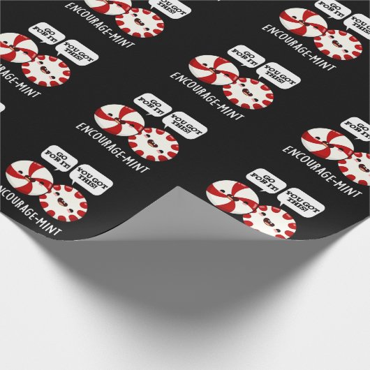 Funny Candy Pun Dark BG Geschenkpapier (Ecke)