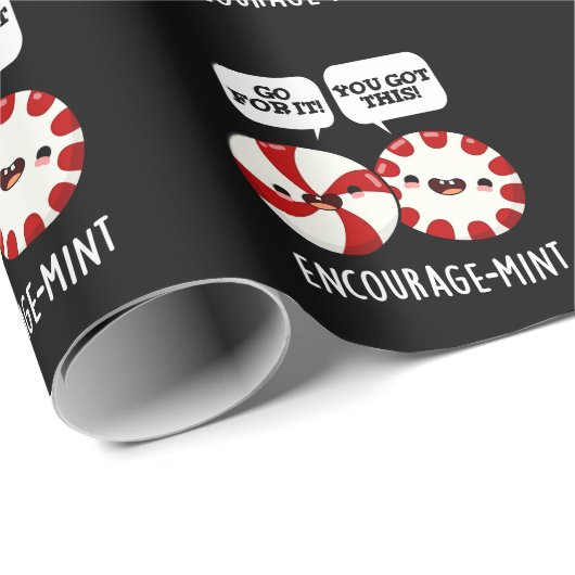 Funny Candy Pun Dark BG Geschenkpapier (Rolleneckpunkt)