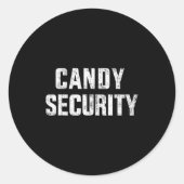 Funny Candy Security Lazy Halloween Costume Runder Aufkleber (Vorderseite)