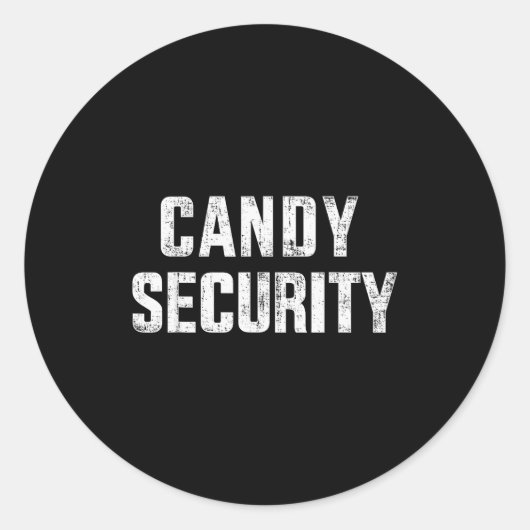 Funny Candy Security Lazy Halloween Costume Runder Aufkleber (Vorderseite)