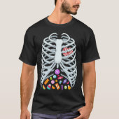 Funny Candy Skeleton Rib Cage Halloween Costume T-Shirt (Vorderseite)
