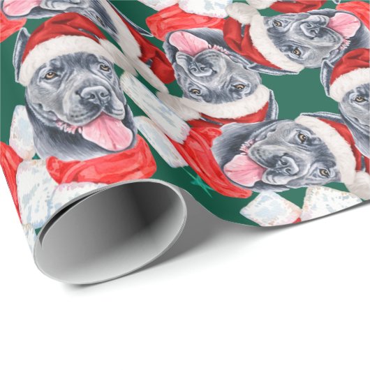 Funny Cane Corso Christmas Pattern Geschenkpapier (Rolleneckpunkt)