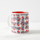 Funny Cane Corso Christmas Pattern Zweifarbige Tasse (Vorderseite Links)