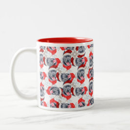 Funny Cane Corso Christmas Pattern Zweifarbige Tasse