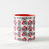 Funny Cane Corso Christmas Pattern Zweifarbige Tasse (Mittel)