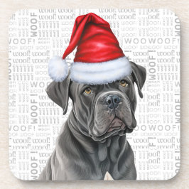 Funny Cane Corso Dog Woof Word Art Holiday Getränkeuntersetzer