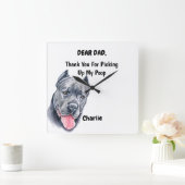 Funny Cane Corso Vater Frische Pasta machen  Quadratische Wanduhr (Zuhause)
