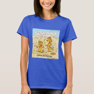 Funny Canine Archeology Cartoon T-Shirt