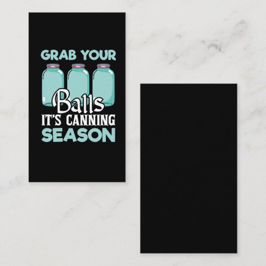 Funny Canning Season Food Sealing Quote Visitenkarte (Vorne/Hinten)